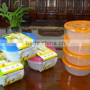 Supermarket Set of 4 Pcs Round Plastic Food Storage Container / Food Storage Box 650ml thumbnail-3