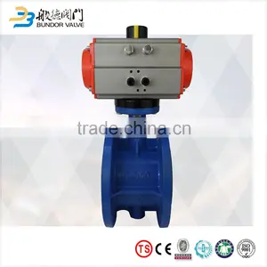 Price Cast Iron Double Flange Pneumatic Butterfly Valve thumbnail-3