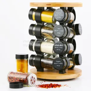 16 Jars Spice Rack Set With Rotationg Base Spice Rack Set thumbnail-1