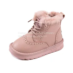 Children's Snow Boots With Fleece Warm Cotton Shoes Waterproof Ankle Boots Winter New Style Child Boots Fashion Recreational Baby Shoes thumbnail-1