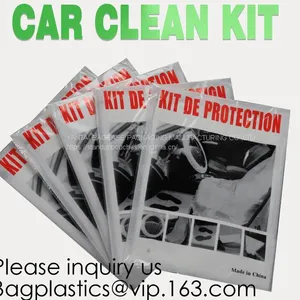 Plastic Drop Sheet, Cloth, Masking Film, Disposable Car Cover, 5 in 1 Auto Clean Kits, Disposable Seat Cover, Steer Cover thumbnail-1