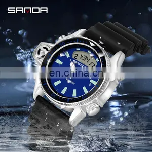 Sanda 3008 New Retro Men Digital Wristwatch Clock Luminous Chronograph Designer Brand Watches thumbnail-4