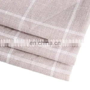 Stock Yarn Dyed Weave Suit Garments Fabric Cotton Linen Plaid Blend Fabric thumbnail-1