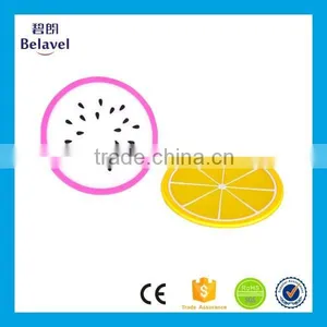 OEM Fruit Design Pvc Tea Coaster Custom Silicone Soft Pvc Coaster thumbnail-1
