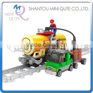 Mini Qute DIY Intellect Train Rail Track Transport Vehicle Action Figure Plastic Building Block Model Educational Toy NO.25414 thumbnail-1