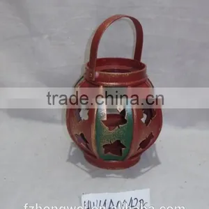 Hongwei Handmade Antique&Retro Wood Lantern/Candle Lantern/Candle Holder With Metal Lid&Ring Handle for Home&Garden Decor thumbnail-1