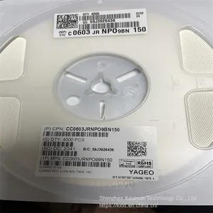 CC0603JRNPO9BN150 YAGEO Multilayer Ceramic Capacitors MLCC - SMD/SMT 50 V 15 pF C0G 0603 5% thumbnail-1