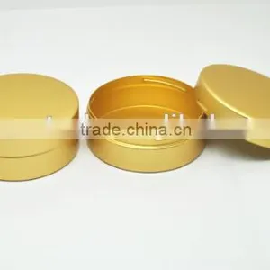 New Arrival Aluminum Round Matte Golden Eyeshadow Case,makeup Packaging thumbnail-1