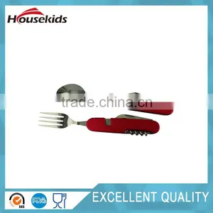 Outdoor Camping Tableware Stainless Steel Folding Fork Knife Spoon Sets Picnic B thumbnail-5