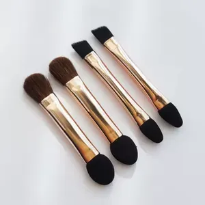 Popular Small Size Double End Makeup Brushes for Eyeshadow Eyebrow Horse Sponges Tips Custom Logo thumbnail-1