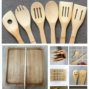 Bamboo Kitchen Utensils Burned,cooking Spoons Carved Kitchenware Gift thumbnail-1