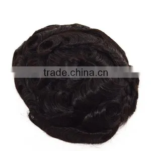Top Quality Comfortable Real Hair Swiss Lace Cheap Toupee for Men Human Hair Toupee thumbnail-2