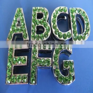 18mm Slide Letters With Green Rhinestone thumbnail-1