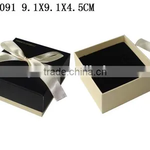 P1091 Top and Bottom Shape Cardboard Cardboard Paper Gift Box For Jewelry With Ribbon thumbnail-1