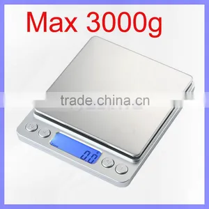 0.1g/0.01g Division 200g to 3000g Range Stainless Steel Tray I2000 Digital Scale thumbnail-1