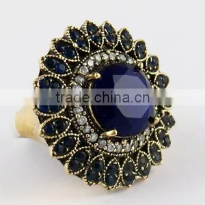 925 Sterling Silver Blue Onyx Ring With Brass, Silver Jewelry Wholesaler, Gemstone Silver Jewelry thumbnail-1