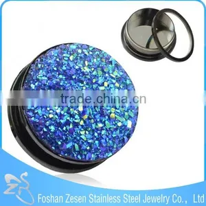 New Design Resin Top Stainless Steel Ear Expander Body Jewelry thumbnail-6