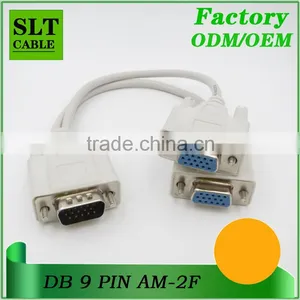 SLT DB 9 Pin Serial Cable 1 Male to 2 Female RS232 Cable thumbnail-1