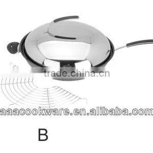 2014 New Item 2PCS German Technique Hard Anodized Aluminum Wok With Silicon Handle For Wholesale thumbnail-1
