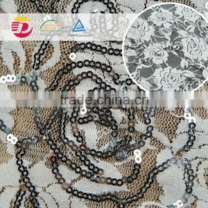 Wholesale Spandex High Quality Embroidery Sequins White Lace for Dress thumbnail-6
