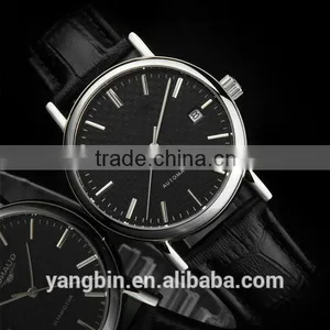 2015 Japan Quartz Stainless Steel W Atch Case With Genuine Leather Strap Factory Watch thumbnail-1