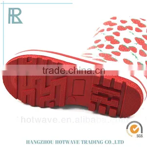 New Arrival Cheap Strawberry Print Girl Kid Rubber Boots thumbnail-4