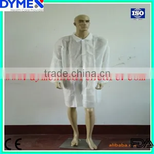 Disposable White Waterproof Lab Coat With Snaps thumbnail-1