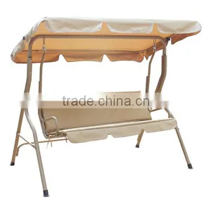 3 Seater Garden Steel Frame Patio Swing Chair With Canopy thumbnail-2