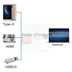 CE FCC ROHS Approval USB 3.1 Type-C Cable Multiple 4 Port Aluminu Type c Hub Adapter and Board Portable for Macbook, Chromebook thumbnail-1