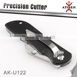 SPEED RELEASE FOLDABLE UTILITY KNIFE, TWINE BOX CUTTER With Back Clip thumbnail-2