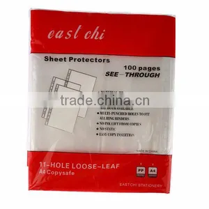 2015 China Supplier Wholesale Clear A4 Sheet Protector, PP Sheet Protector, 11Hole Sheet Protector thumbnail-1