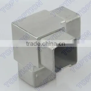 Stainless Steel Handrail Tube Connector Elbow Square 3 Way Tee thumbnail-1