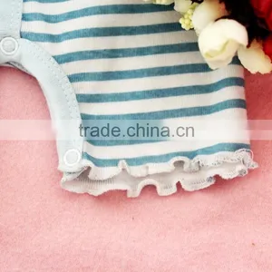 Summer Short Sleeve Baby Boys Striped Bodysuit Clothes thumbnail-3