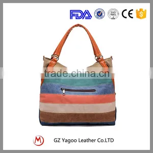 Customized High Quality Stripe Beach Canvas Tote Bag / Cross Body Hobo Bag Quality Choice Most Popular thumbnail-4