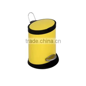 Yellow Stainless Steel Trash Can Pedal Bin thumbnail-2