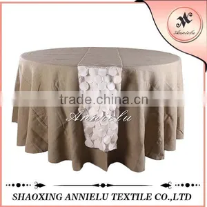New Style Petal Taffeta and Burlap Table Runner thumbnail-1