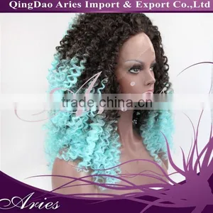 Ombre Color Synthetic Kinky Curly Lace Front Wig thumbnail-2