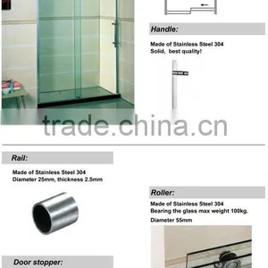 8mm Sliding Door Portable Big Roller Shower Room thumbnail-4