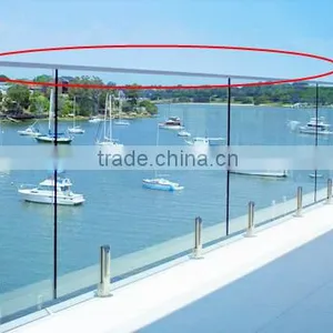 Glass Balcony Railing Stainless Steel Mini Top Rail / Handrail Slot thumbnail-1