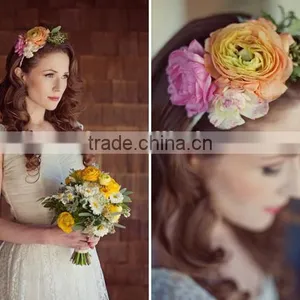 New Artificial Flower Crown Decorative Artificial Flower Crown Headband Flower thumbnail-3