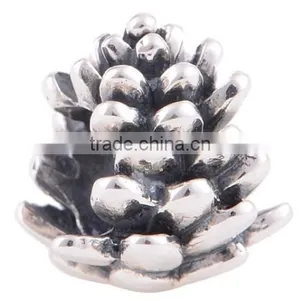 Women's 925 Sterling Silver Beads Pinecone Bead Christmas Bead Jewelry thumbnail-1
