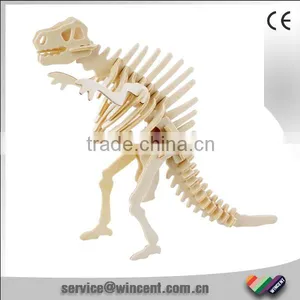 DIY Wooden Spinosaurus 3D Puzzle For School Handwork Lesson thumbnail-1