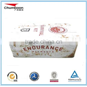 Rectangel CMYK Gift Hinged Tin Can / OEM Factory Biscuit Chocolate Tin Box / Cheap Metal Box thumbnail-1