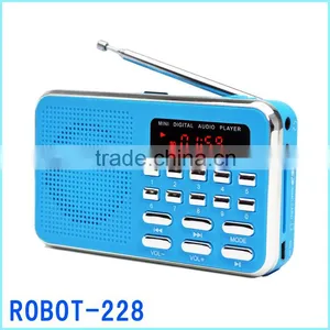 Robot-228 Portable Card Speaker,mini Speaker With TF/Micro SD Card/USB Disks,radio fm thumbnail-1