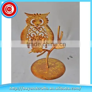 High Quality Metal Owl Decor Candlestick thumbnail-1