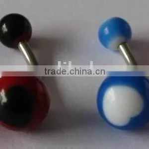 Body Piercing/UV Navel Belly Ring/UV Heart Ball thumbnail-1