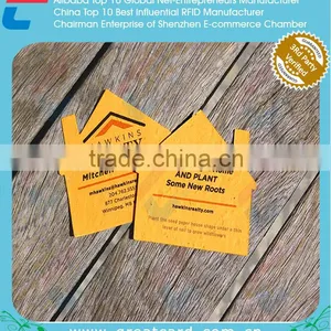 House Shape Debossed Paper Business Card , Letterpress Name Paper Card thumbnail-1