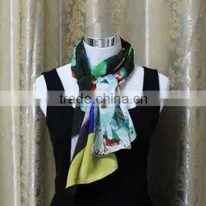 in Stock Long Custom Printed 100%silk Scarves thumbnail-4