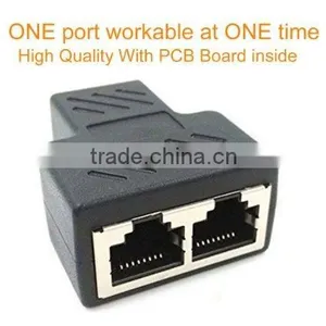 RJ45 Female to Female Network Adapter 1 to 2 Port Female CAT 5/CAT 6 LAN Ethernet Socket Connector thumbnail-1