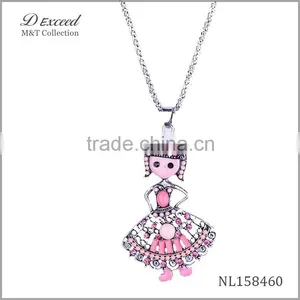 Alloy Doll Pendant Necklace With Long Chain,fashion Wholesale Pendant Necklace thumbnail-1